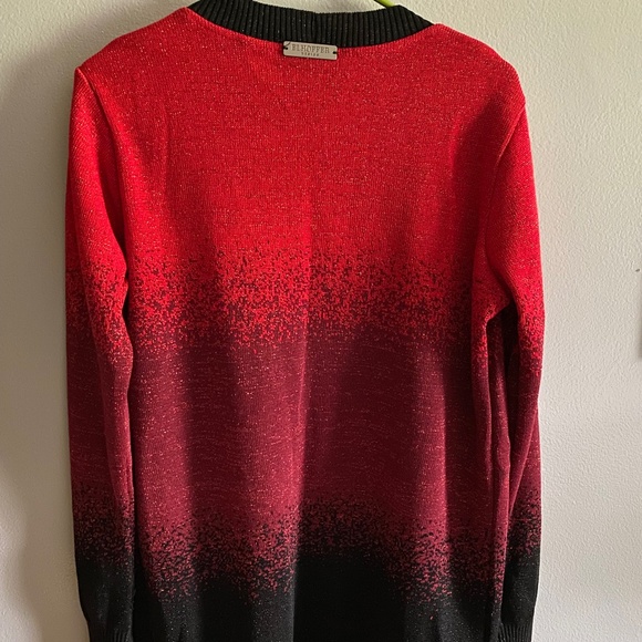 EFF THE PATRIARCHY LONGLINE CARDIGAN- Red, purple, black ombre - Picture 3 of 7